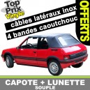 Capote auto Peugeot 205 cabriolet en Vinyle GCL2 avec lunette arri&egrave;re en PVC