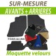 Tapis auto sur-mesure pour tout type de voiture - Tapis avants + arrières en moquette velours