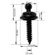 Bouton Tenax vis tôle noir 4x16mm