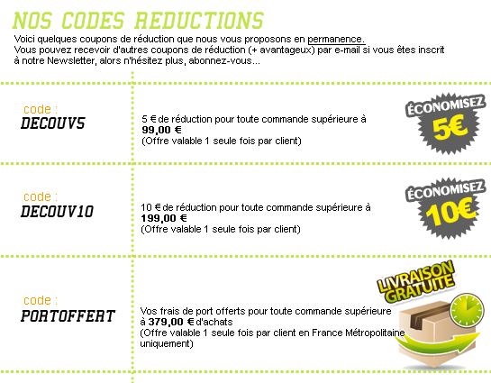 Nos coupons de réduction