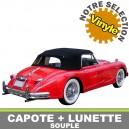 Capote auto Jaguar XK 150 D.H.C cabriolet en Vinyle avec lunette arri&egrave;re en PVC sur Zip