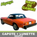 Capote auto Jensen Healey cabriolet en Alpaga SF avec lunette arri&egrave;re en PVC