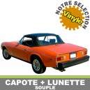 Capote auto Jensen Healey cabriolet en Vinyle aspect grain cuir avec lunette arri&egrave;re en PVC