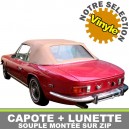 Capote auto Jensen Interceptor cabriolet en Vinyle aspect grain cuir avec lunette arri&egrave;re en PVC