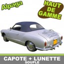 Capote auto Karmann Ghia cabriolet en Alpaga SF avec lunette arri&egrave;re en PVC