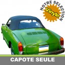 Capote auto Karmann Ghia cabriolet en Vinyle sur toile coton pour lunette arri&egrave;re en verre
