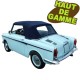 Capote auto Autobianchi Bianchina Eden Roc cabriolet en Alpaga Sonnenland avec lunette arriere en PVC