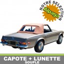 Capote auto Mercedes 280 SL cabriolet type W113 en Alpaga Sonnenland, lunette PVC