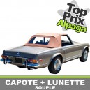 Capote auto Mercedes 280 SL cabriolet type W113 en Alpaga Sonnenland, lunette PVC