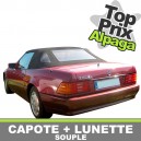 Capote auto Mercedes 300 SL cabriolet type R129 en Alpaga Twillfast II, lunette PVC