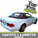 Capote auto Mercedes 500 SL cabriolet type R129 en Alpaga Twillfast II, lunette PVC