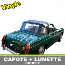Capote auto MG Midget MK1 cabriolet en Vinyle avec lunette arriere en PVC