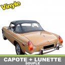 Capote auto MGB / MGC cabriolet en Vinyle avec lunette arriere en PVC