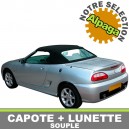Capote auto Rover MG F/TF cabriolet en Alpaga Stayfast avec lunette arri&egrave;re en PVC