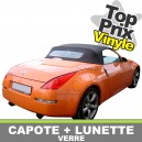 Capote auto Nissan 350Z cabriolet en Vinyle aspect Alpaga Twillfast, lunette verre d&eacute;givrage