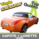 Capote auto Nissan 350Z cabriolet en Vinyle sur toile coton, lunette verre d&eacute;givrage