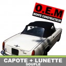 Capote auto Fiat Osca 1500S / 1600S cabriolet coton double face Pininfarina avec lunette arriere en PVC