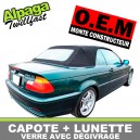 Capotes auto OEM Bmw E46 cabriolet en Alpaga Twillfast avec lunette arriere en verre avec d&eacute;givrage