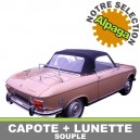 Capote 304 Peugeot cabriolet en Alpaga avec lunette arri&egrave;re en PVC