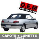 Capote auto Peugeot 306 cabriolet en Alpaga Sonnenland avec lunette arri&egrave;re en PVC