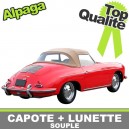 Capote auto Porsche 356 cabriolet en Alpaga Sonnenland avec lunette arri&egrave;re en PVC