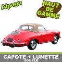Capote auto Porsche 356 cabriolet en Alpaga Twillfast avec lunette arri&egrave;re en PVC