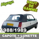 Capote auto Renault R5 EBS cabriolet en Alpaga Sonnenland avec lunette arri&egrave;re en PVC
