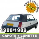 Capote auto Renault R5 EBS cabriolet en Vinyle avec lunette arri&egrave;re en PVC