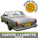Capote auto Rolls Royce Corniche cabriolet en Vinyle Everflex avec lunette arri&egrave;re en PVC