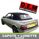 Capote auto O.E.M Rover 216 cabriolet en Vinyle Origine avec lunette arri&egrave;re en PVC