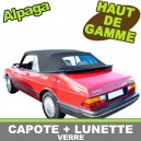 Capote auto Saab 900 Classic cabriolet en Alpaga Twillfast avec lunette arri&egrave;re en verre