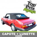 Capote auto Saab 900 Classic cabriolet en Alpaga Twillfast II avec lunette arri&egrave;re en verre