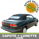 Capote auto Saab 900 SE ASC cabriolet en Alpaga Twillfast II avec lunette arri&egrave;re en verre