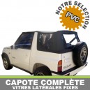 Capote 4x4 Suzuki Vitara MK1 cabriolet avec ouverture arri&egrave;re en bache PVC