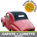 Capote auto Simca 6 cabriolet en vinyle sur toile coton avec lunette arriere en PVC