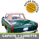 Capote auto Sunbeam Tiger MK1A cabriolet en vinyle avec lunette arri&egrave;re en PVC