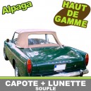 Capote auto Sunbeam Tiger MK1A cabriolet en Alpaga avec lunette arri&egrave;re en PVC
