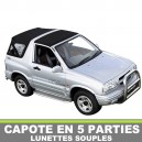 Capote 5 parties 4x4 Suzuki Grand Vitara cabriolet en vinyle avec lunettes arri&egrave;res en PVC