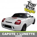 Capote auto Toyota MR en Vinyle avec lunette arri&egrave;re en verre avec d&eacute;givrage