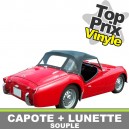 Capote auto Triumph TR3A cabriolet en Vinyle avec lunette arri&egrave;re en PVC