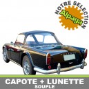 Capote auto Triumph TR4 cabriolet en Alpaga avec lunette arri&egrave;re en PVC