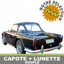 Capote auto Triumph TR4 cabriolet en Vinyle avec lunette arri&egrave;re en PVC