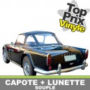 Capote auto Triumph TR4 cabriolet en Vinyle avec lunette arri&egrave;re en PVC