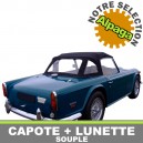 Capote auto Triumph TR250 cabriolet en Alpaga avec lunette arri&egrave;re en PVC