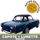 Capote auto Triumph TR250 cabriolet en Vinyle avec lunette arri&egrave;re en PVC
