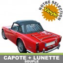 Capote auto Triumph TR5 cabriolet en Vinyle avec lunette arri&egrave;re en PVC