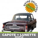 Capote auto Triumph Herald cabriolet en Alpaga avec lunette arri&egrave;re en PVC