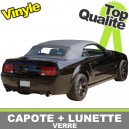Capote auto Ford Mustang cabriolet en vinyle avec lunette arriere en verre