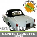 Capote auto Alfa Romeo Giulietta Spider cabriolet en Alpaga avec lunette arriere en PVC