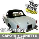 Capote auto Alfa Romeo Giulietta Spider cabriolet en vinyle sur toile coton avec lunette arriere en PVC